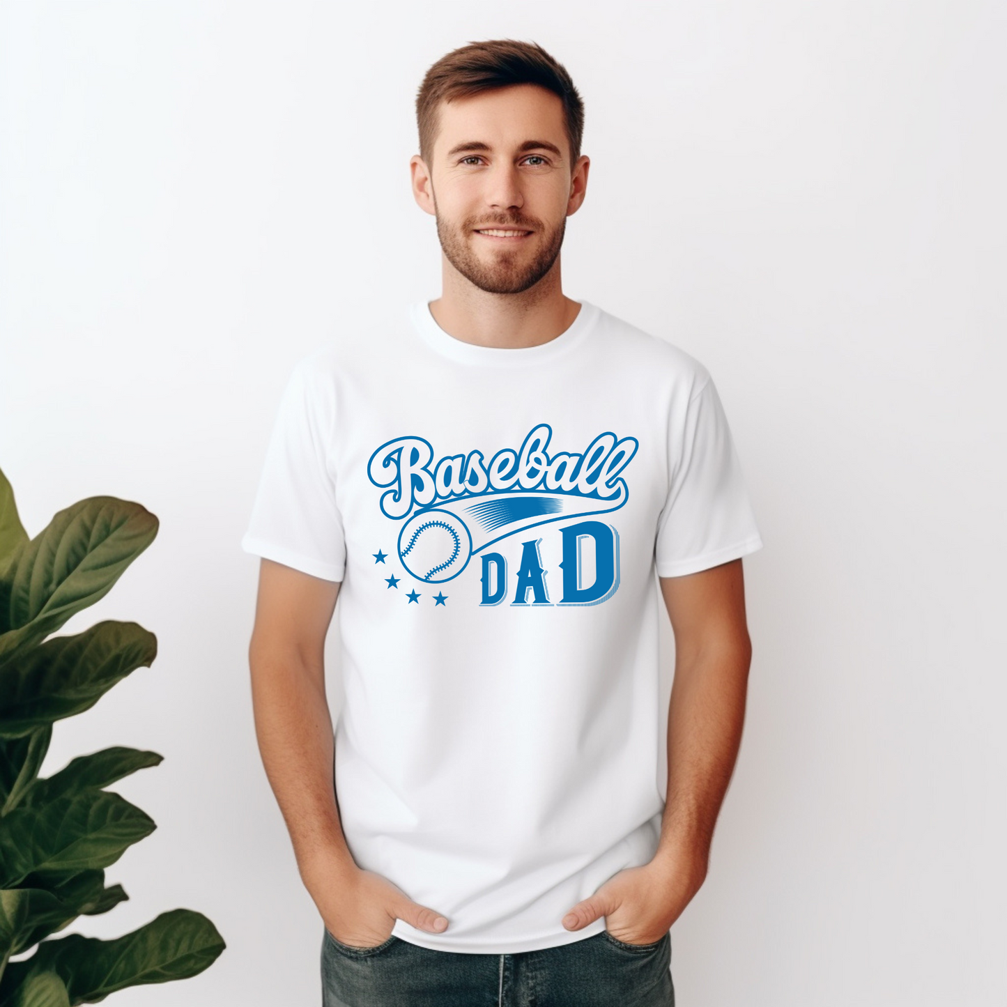 Baseball dad with flying ball shirt