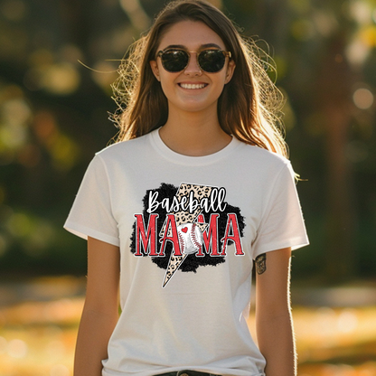 Baseball mama lightning bolt design shirt