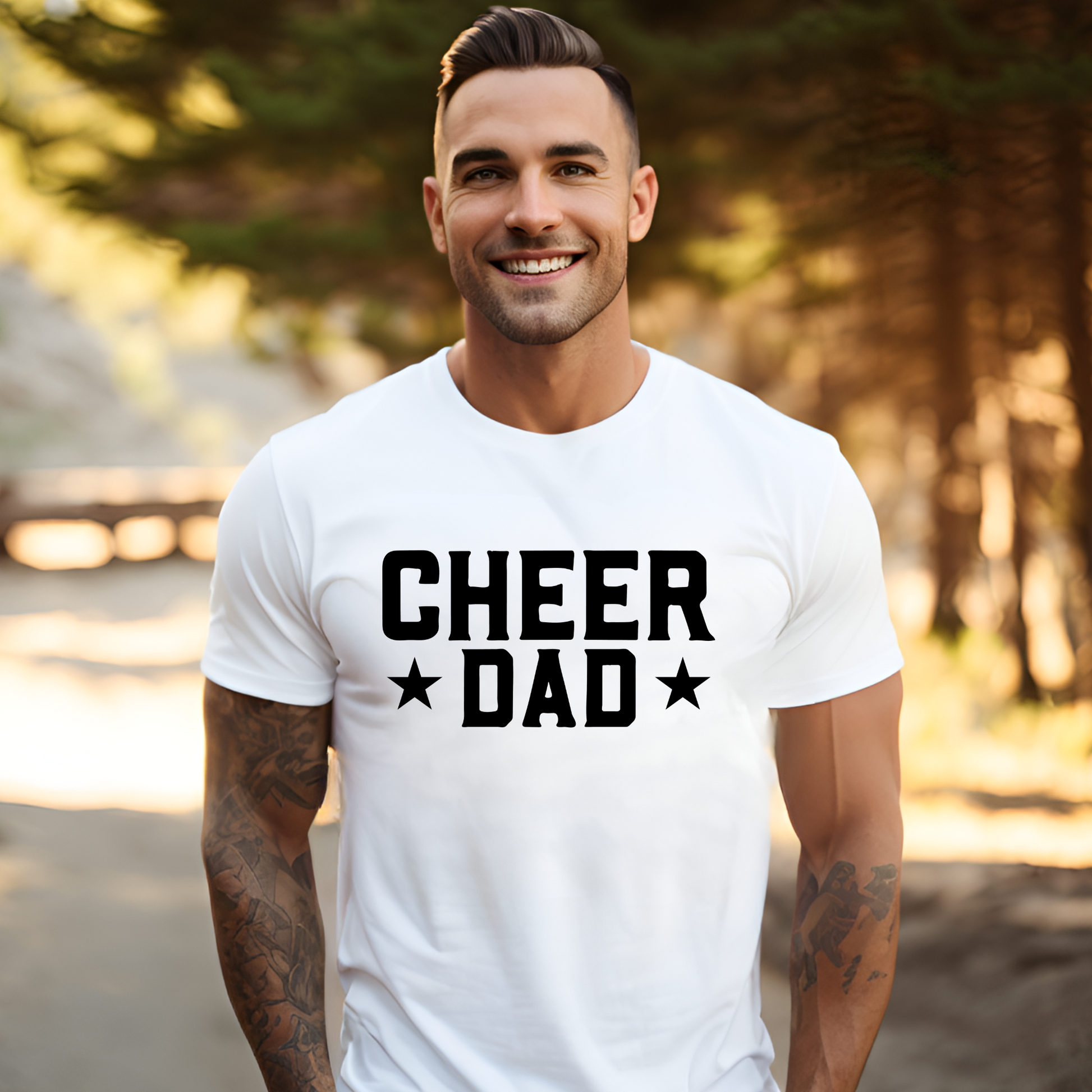 Cheer dad with stars shirt