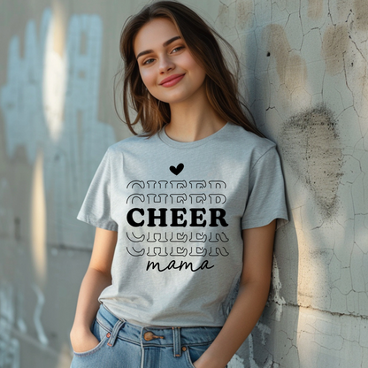 Cheer mama stacked lettering shirt