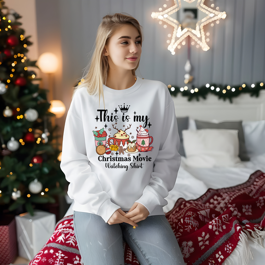 Christmas movie watching t-shirt, long sleeve, sweatshirt, or hoodie