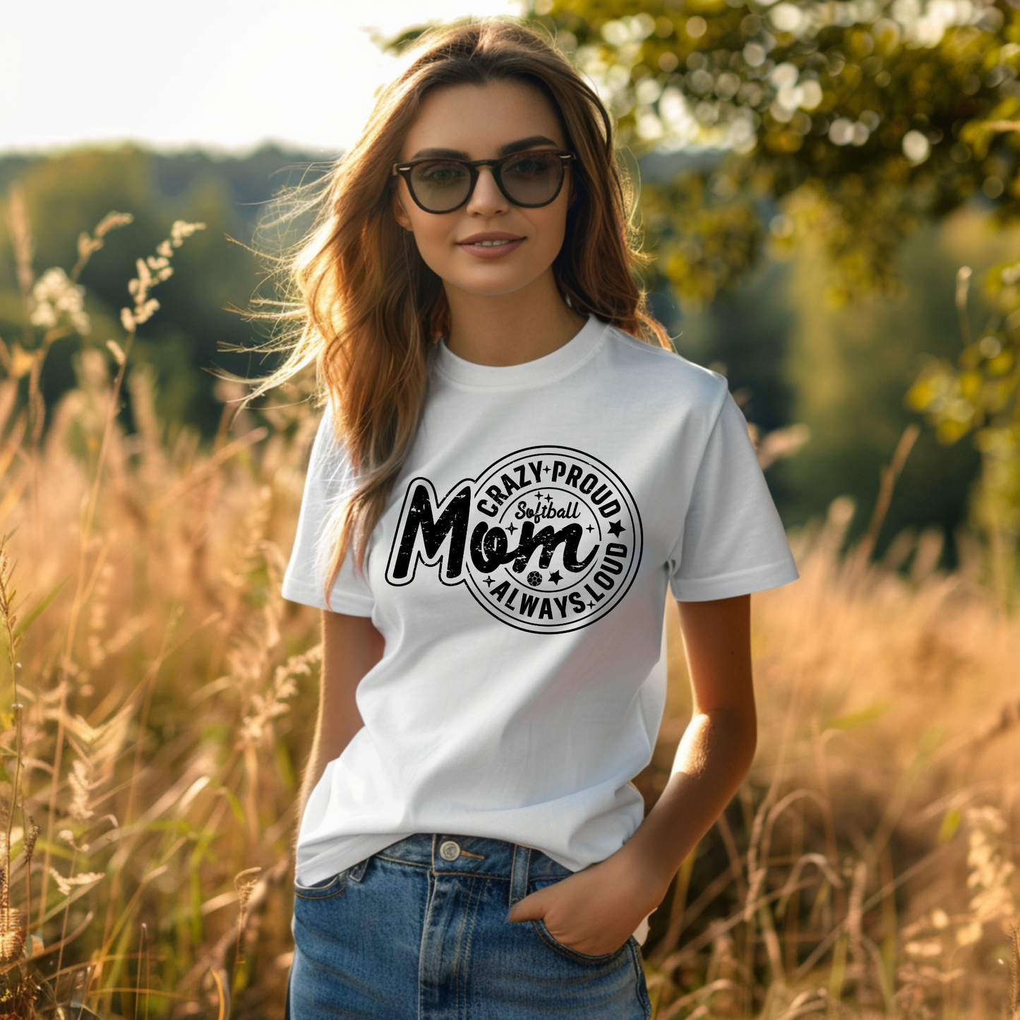 Crazy proud softball mom shirt