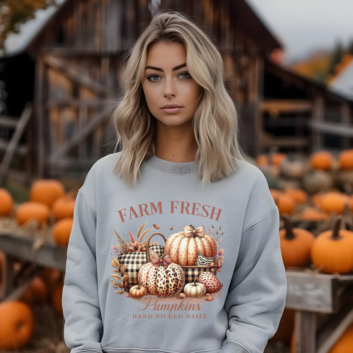 Farm Fresh Pumpkins Leopard Print T-Shirt| Long Sleeve| Sweatshirt