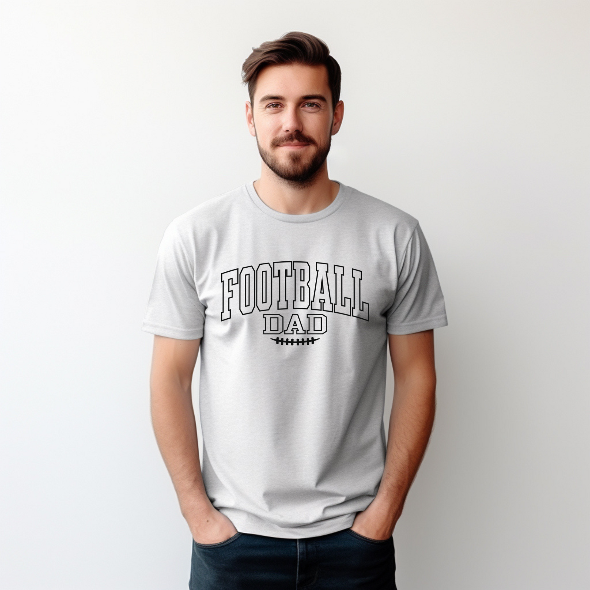 Football Dad With Stitching Design Shirt