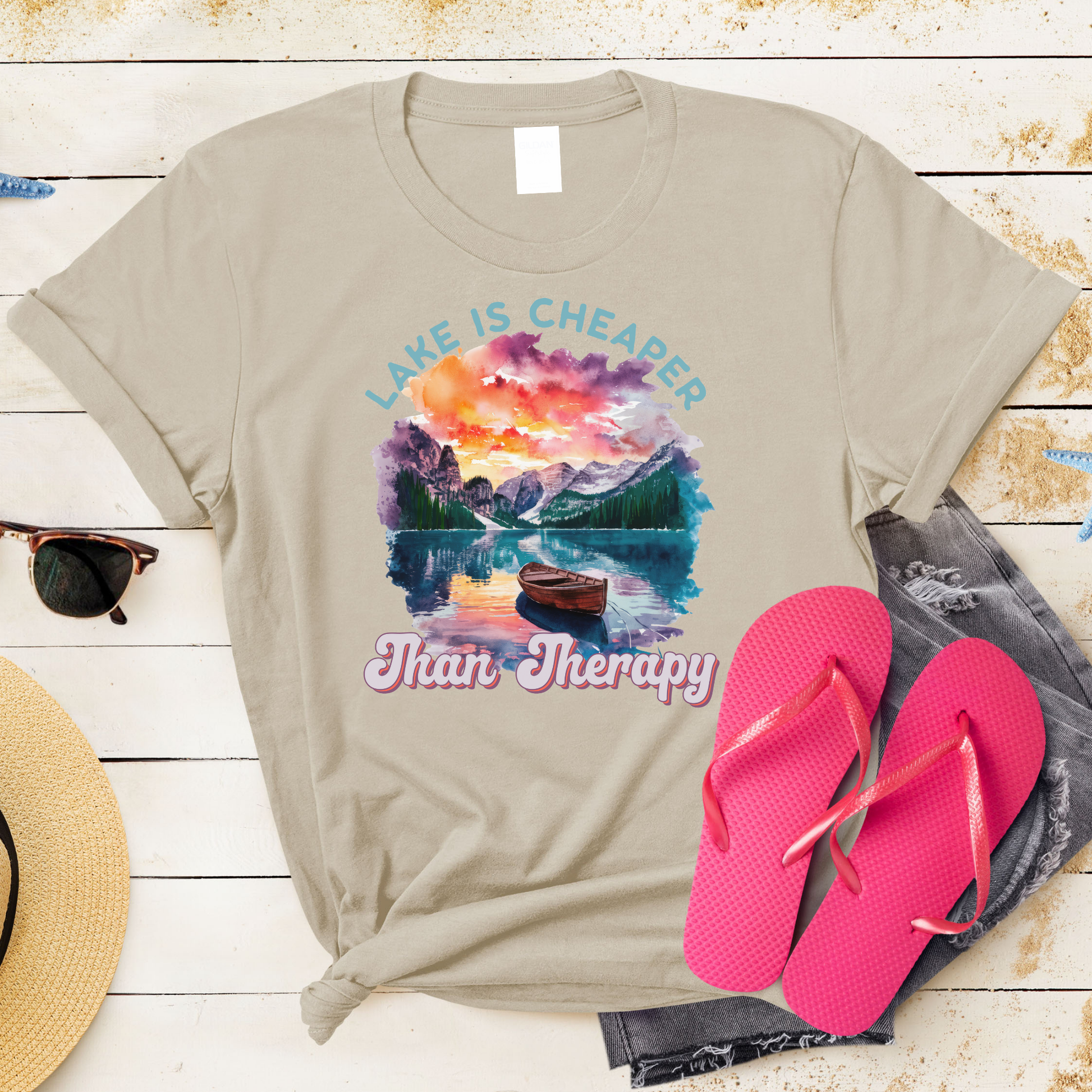 Lake is cheaper than therapy t-shirt