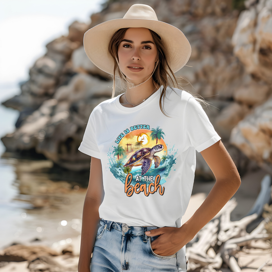 Life is better at the beach turtle t-shirt