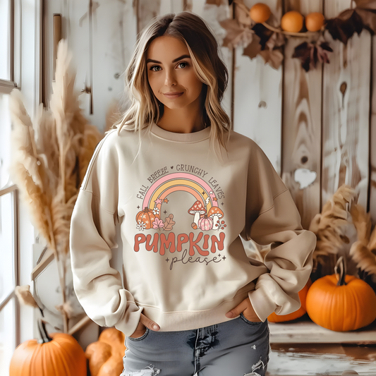 Fall Breeze Crunchy Leaves Pumpkin Please T-Shirt| Long Sleeve| Sweatshirt