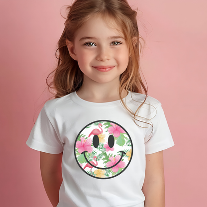 Smiley face flamingo t-shirt