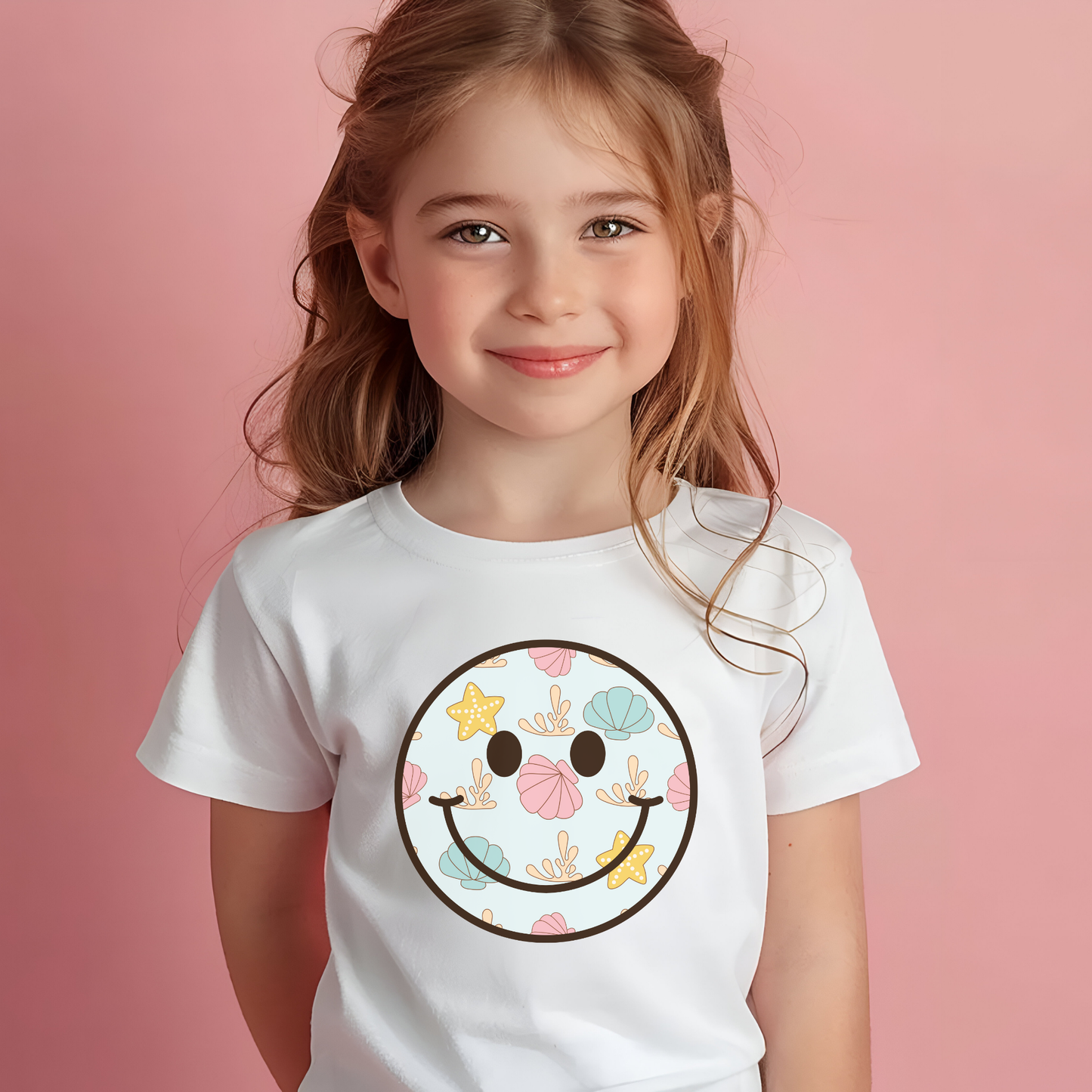 Smiley face seashells t-shirt