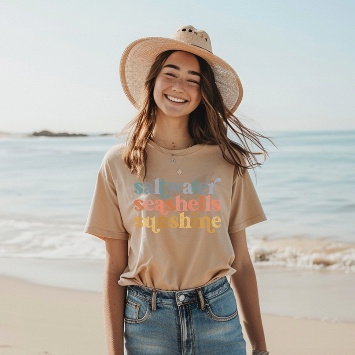 Saltwater, seashells, sunshine t-shirt