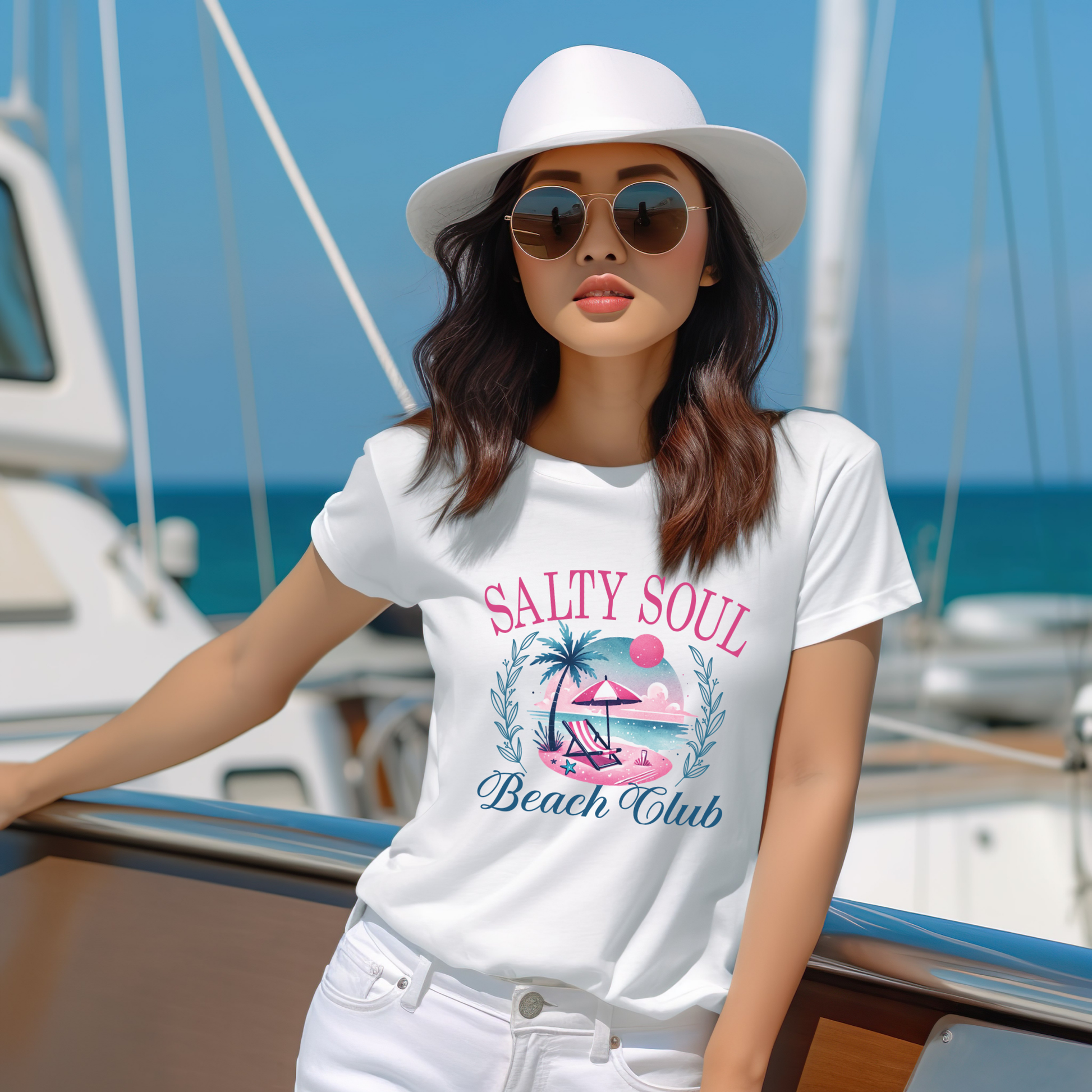 Salty soul beach club t-shirt