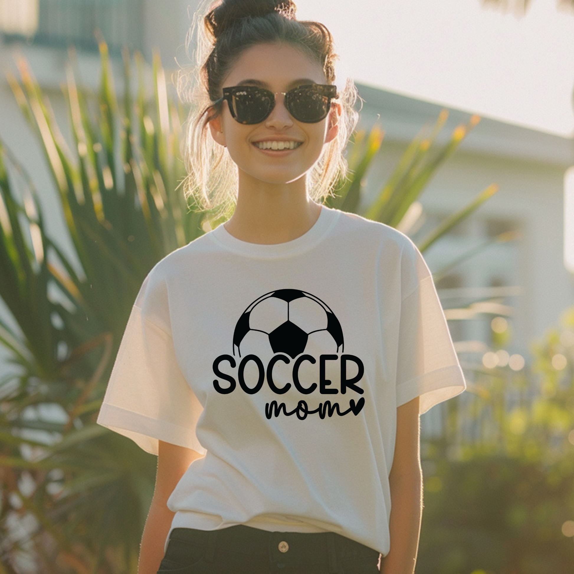 Soccer mom with ball shirt