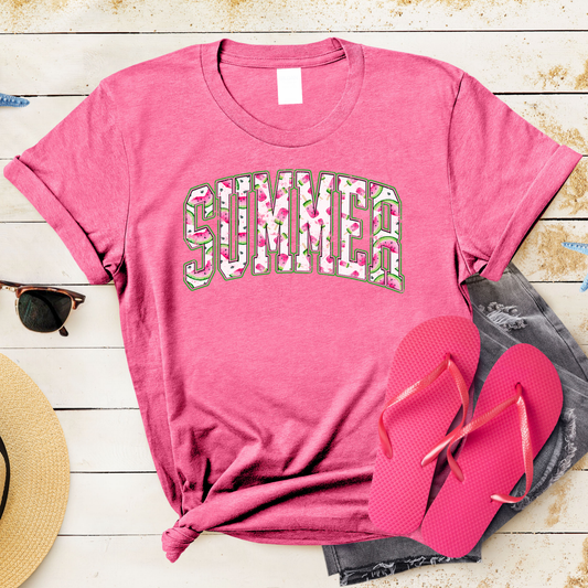 Summer watermelon varsity lettering t-shirt