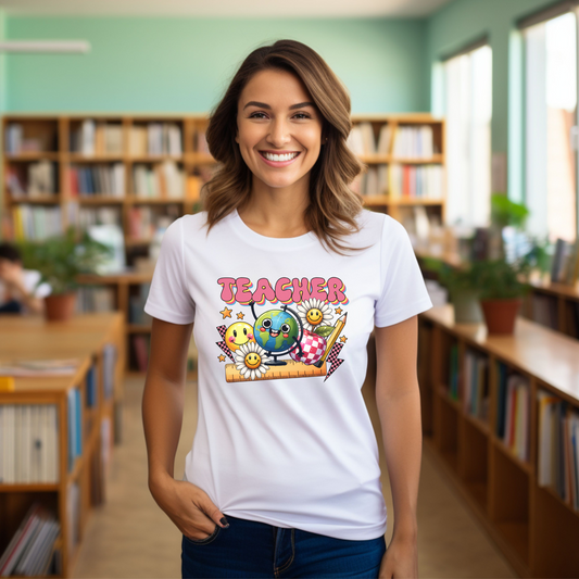 Teacher retro style t-shirt