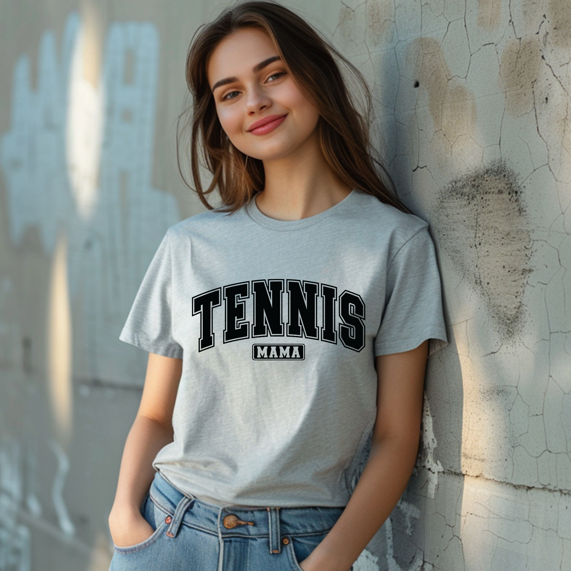 Tennis mom varsity lettering shirt