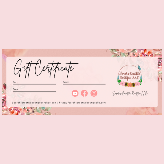 Sarah's Creative Boutique LLC's gift card